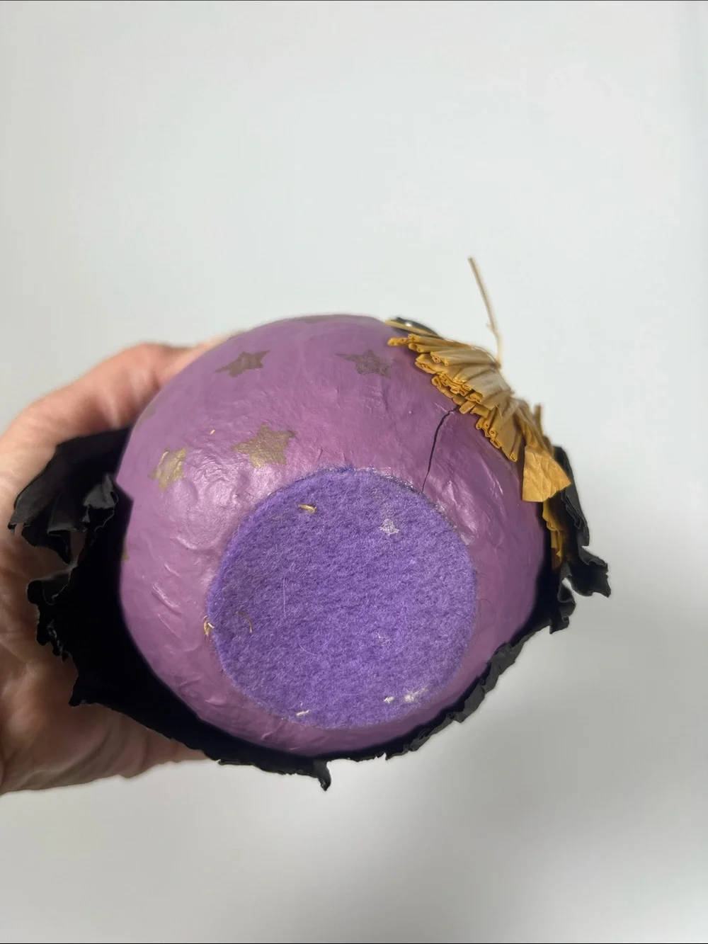 Vintage Halloween Witch papier-mâché Rattle Handmade